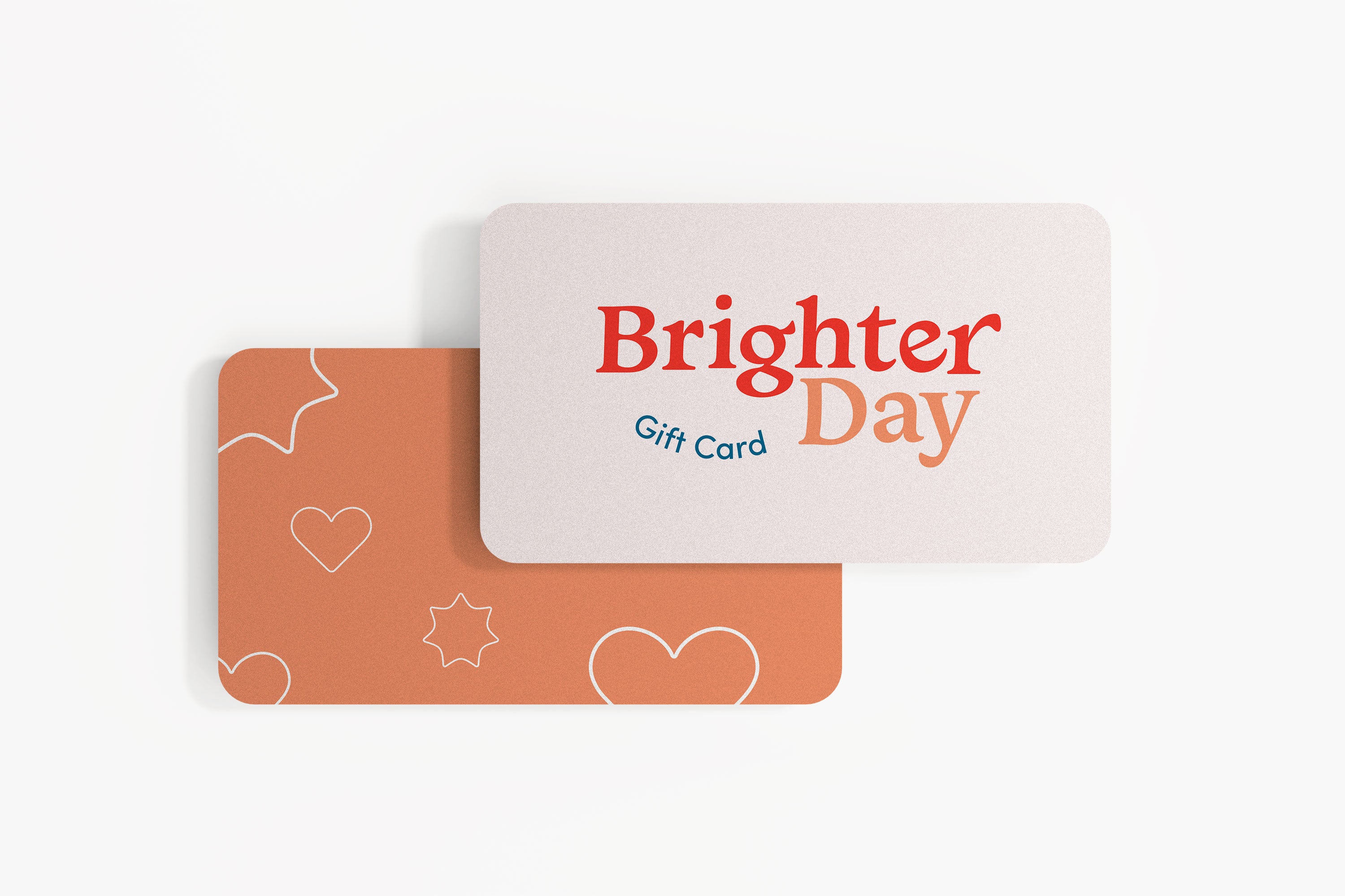 Pink Brighter Day gift card with orange reverse side
