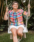 Adaptive Penny Top - Rainbow Gingham