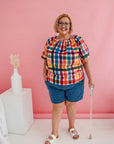 Adaptive Penny Top - Rainbow Gingham