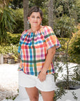 Adaptive Penny Top - Rainbow Gingham