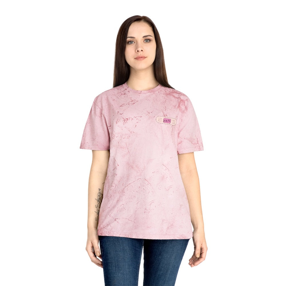 comfort colors clay tee with healing band aid