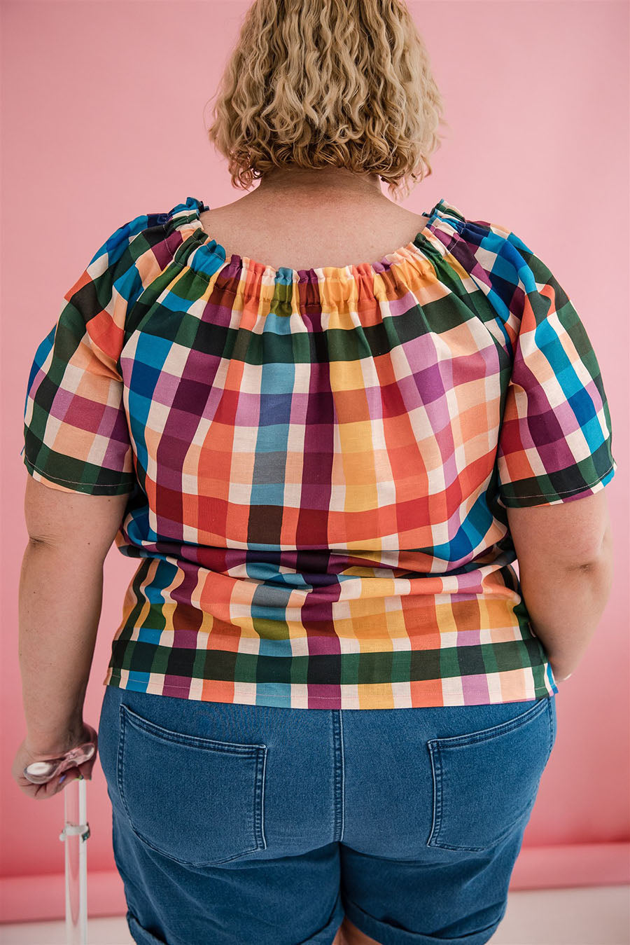Adaptive Penny Top - Rainbow Gingham